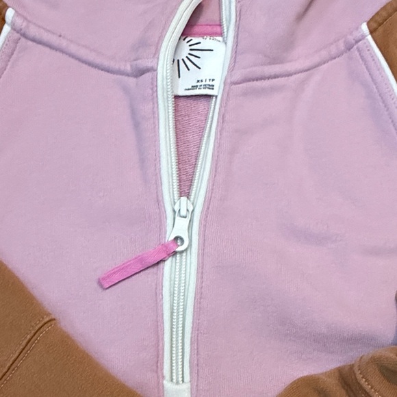 Aerie Pink and Brown Zip up sweatshirt - Picture 3 of 7